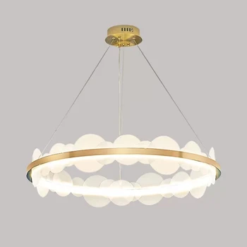 Nordic Přívěsek Světla LED Luxusní Obývací Pokoj Lustr, Nová Jídelna Prsten Restaurace Dekorace Evropské Chodba Ložnice Lampa