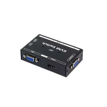 Hybridní KVM Přepínač 2 v 1 VGA HDMI sdílející počítač host monitor sdílet USB klávesnici, myš, tiskárnu