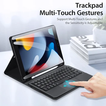 Pro iPad 10.2 9 8 7 Gen Klávesnice Případ Bezdrátový Trackpad Multi-touch Flip Stand Kryt teclado Pro iPad 10.2 2020 2021 Dux Ducis