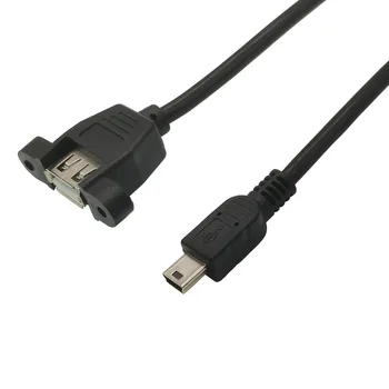 0,3 m 0,5 m Mini 5P Samec na USB Samice Montáž na Panel Šroubovací otvory Rozšíření USB-F-Mini USB / M Konektor 5pin Kabel Adaptéru