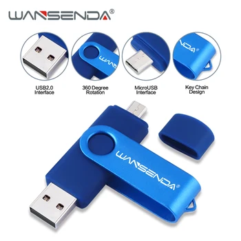 Původní Wansenda USB 2.0 OTG USB flash disk pro Chytrý Telefon, Tablet PC 4GB 8GB 16GB 32GB 64GB 128GB 256GB Pendrives