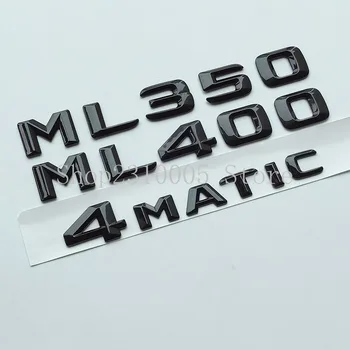 2015 Kufr ABS Dopis, Znak, Odznak, Nálepka pro Mercedes Benz ML-class ML55 ML63 AMG ML350 ML400 V8 Biturbo 4MATIC CDI CGI Černá