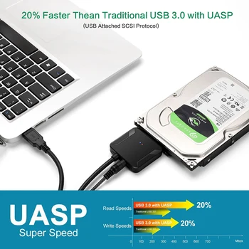 Přenosný USB 3.0 SATA Kabel Převodníku Rychle Převodovka pro SSD HDD Pevný Disk Pevný Disk Kabel Konektor Podpora