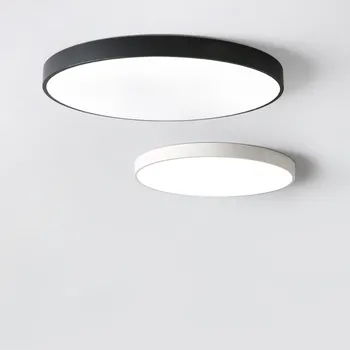 D30/40/50/60cm Proměnlivé Stmívatelné LED H6cm Super Tenké Černé Bílé Kulaté Akryl Kryt Stropní Světlo lampy namontované svítidlo