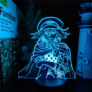 Danganronpa Kokichi Oma 3D Iluze Lampa Anime Led Noční Světlo Lampa Multi Barvy Měnící Lampara Ložnice Dekor Cool Manga Dárky