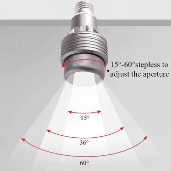 LED E27 Zoom Spot Lampa 15 do 60 Úprava Dgrees Žárovka Super Jasné Zaměření Downlight Jídelna/Obývací pokoj, Kavárna, Restaurace reflektor