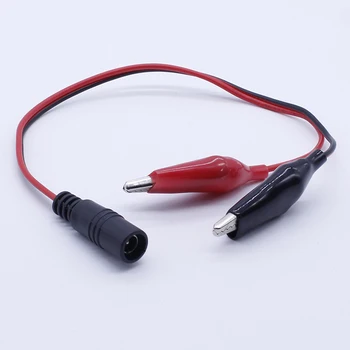 DC samice aligátora klip červená černá clip line 5.5 * 2.1 napájecí kabel prodlužovací kabel 3A aktuální