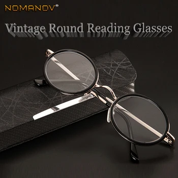 NOMANOV = Round Vintage Retro Multi-Potažené Objektiv Full-Rim Slitiny Luxusní Muži Ženy Brýle na Čtení +0.75 +1 +1.25 +1.5 +1.75 +2To+4