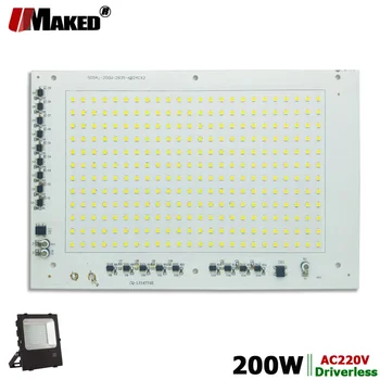 200W AC220V SMD 2835 LED PCB 262x173mm LED Světlomet Smart IC Ovladač Modul Hliníková deska Bílá/Teplá Pro Reflektor Žárovky DIY