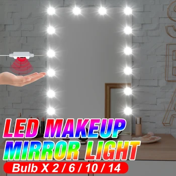 LED 12V Zrcadlo Světlo Marnost Stolní Lampa Žárovky Kosmetické Světel, USB Ruce Sweep Snímání Make-up Hollywood Nástěnné Svítidlo 2 6 10 14 Žárovky