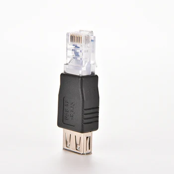 Transvertor Plug POČÍTAČ Crystal Hlavy RJ45 Samec Na USB 2.0 AF Ženské Adaptér Konektor Notebooku LAN Síťový Kabel Ethernet Converter