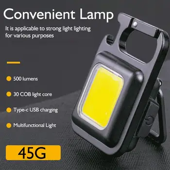 Multifunkční COB Světlo USB Dobíjecí Nouzové světlo Přenosné Lucerny Klíčenka Pracovní Světlo pro Venkovní Camping Pracovní Světlo