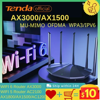 Tenda WIFI 6 Gigabit Router AX3000 3000mbps Dual-Band Bezdrátový Opakovač 2.4 G&5Ghz AX1500 AC2100 Tenda Internet WIFI Router OK