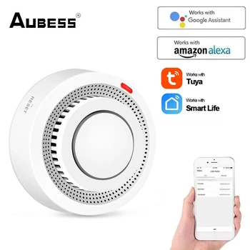 Aubess Tuya Wi-Fi Detektor Kouře Udírna Kombinace Požární Alarm Domácí Bezpečnostní Systém Hasiči Kouře Alarm Požární Ochrany