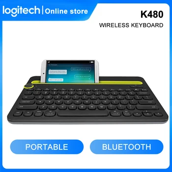 Originální Logitech K480, Bluetooth Klávesnice, Mobilní Multi-Device tenké Mini mute klávesnice S Přenosný Pad Držák Telefonu Slot