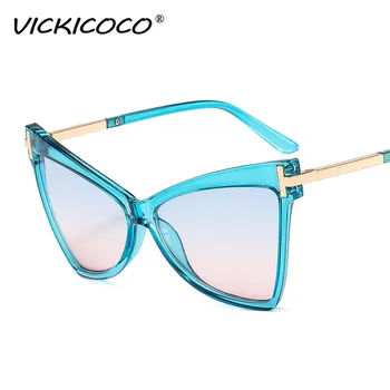 Módní Cat Eye sluneční Brýle, Ženy 2021 Luxulry Značky Design Vintage Brýle Rám Pro Muže Nadrozměrných Gradient Podívanou UV400