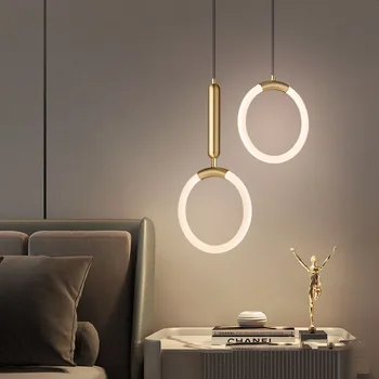 Nordic Kreativní LED Lustr Galvanické pokovování Nerezové Oceli Ložnice Noční Umění Jediném Hlavy Lampa Moderní Lustr Luxusní Lampa