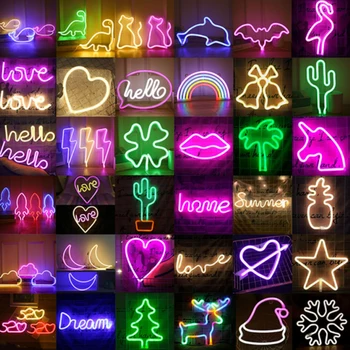 99 Styly Velkoobchod LED Neon Noční Světlo Znamení Wall Art Podepsat Noční Lampa Vánoční Dárek k Narozeninám, Svatební Party, Zavěšení na Zeď Neon Lampa