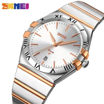 SKMEI Plné Ocelové Náramkové hodinky 30M Vodotěsné Muži Quartz Módní Hodinky Datum Hodiny relogio masculino 2021 Luxusní Značky Hodinek