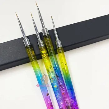 Nail Art Vložky Prokládání Kartáče, Jemné Linie, Kreslení Detail, Obraz Liquid Rainbow UV Akrylové Manikúra Nástroj