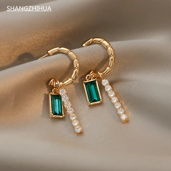 SHANGZHIHUA 2022 Trend Bambusové Ucho Ráfku Luxusní Crystal Šperky Přívěšek. Nádherné náušnice jsou netradiční večírek dárek pro ženy