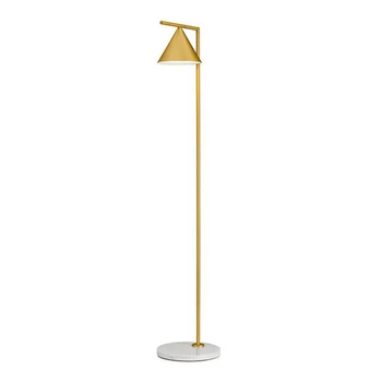 Kreativní Jednoduchý Moderní Podlahové Světla E27 12W Led Lampa Kreativní Stojící Lampa Zlatá Černá Barva Těla Reproduktoru Stínidlo