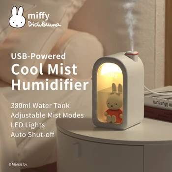 Miffy X MIPOW 380ML Chladné Mlhy Zvlhčovač vzduchu S Roztomilé Noční Světlo USB Přenosný Zvlhčovač Vzduchu Pro Ložnice Freeshipping Domácí Dárky