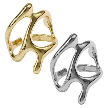 Nový Nepravidelný Duté Větve, Nastavitelný Prsteny Zlato Stříbrná Barva Nový Trend Vintage Elegantní Prsten Pro Ženy Strana Šperky