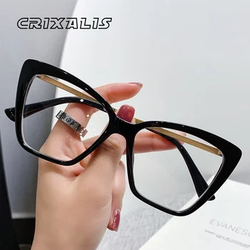 CRIXALIS Dámské Módní Modré Světlo Brýle 2021 Cat Eye Luxusní Značky Návrhář Dámy Flexibilní Optické Brýle Rám UV400
