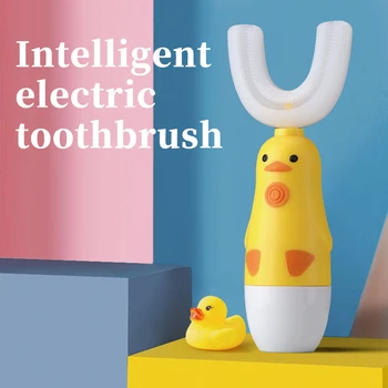 Inteligentní Automatické Ultrazvukové Elektrický Kartáček Na Zuby 360 Nano Silikonové Ve Tvaru U Baterie Teethbrush Děti Zdraví Domů