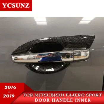 2016-2020 uhlíkových vláken rukojeť dveří, vložky Pro Mitsubishi Pajero Sport 2016 2017 2018 2019 2020 2021 auto příslušenství