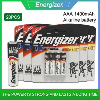20KS Originál 1,5 V Energizer AAA LR03 Alkalické Baterie Pro Svítilnu Dálkové Ovládání Kartáček Metr Suché Primární Baterie 3A