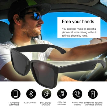 ILEPO Chytré Brýle Bluetooth Sluchátka Bezdrátová Sluchátka sluneční Brýle Inteligentní Anti Blue-ray Sportovní Řidičské Brýle sluneční Brýle
