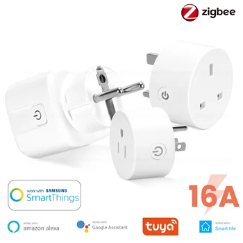 Zigbee 3.0 Napájení EU, USA, UK Inteligentní Zásuvka Dálkové Ovládání 10/16A Práce Hu*e Alexa Tuya Inteligentní Život Smartthings Domácí Asistent