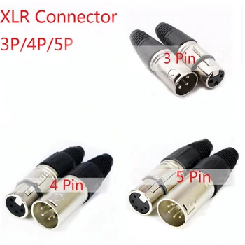 1ks Samec A Samice 3-Pin, 4-Pin, 5-Pin XLR Mikrofon Audio Kabel Konektory Cannon Kabelové Svorky