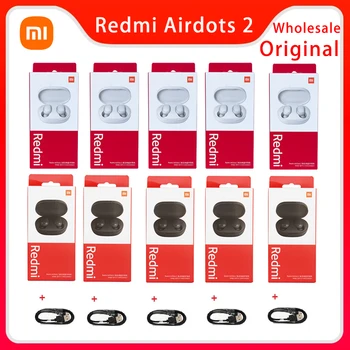 5/10ks Originální Xiaomi Redmi Airdots 2 Sluchátka Bezdrátová Sluchátka Bluetooth Kontrolou AI Herní Sluchátka S Mikrofonem kabel Velkoobchod