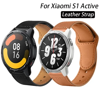 22mm Watchband Pro Xiaomi Hodinky S1 Aktivní Pravé Kůže Popruh Náramek Náhradní Pásek Pro Xiaomi Mi Watch Color 2 náramek