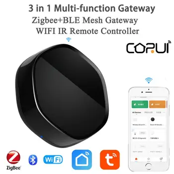 CORUI Tuya Bezdrátové Inteligentní Brána Rozbočovač Multi-režim Smart Home Bridge WiFi, ZigBee s IR Dálkové Ovládání pro Chytrý Život