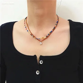 2022 podzim zima nový barva crystal náhrdelník set lze rozdělit různými způsoby, jak nosit ručně vyráběné vintage náhrdelník ženy