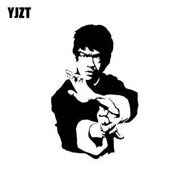 YJZT 9,8 CM*15 CM Bruce Lee Vinyl Zábavné Nálepky Filmový Herec Auto Samolepka Černá/Stříbrná C3-0058