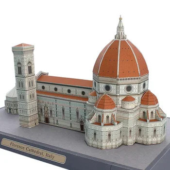 Itálie Florencie Katedrála 3D Papírový Model Domu Papercraft DIY Umění Origami Budovy, Dospívající, Dospělé, Ruční práce Řemesla Hračky QD-161
