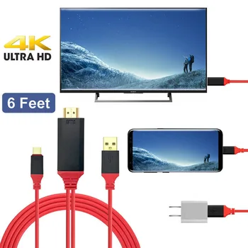 USB 3.1 Typu C na HDMI-kompatibilní HD 1080P 4K USB Power Splitter Adaptér Převodník Nabíjení HDTV Video Kabel pro Macbook Xiaomi