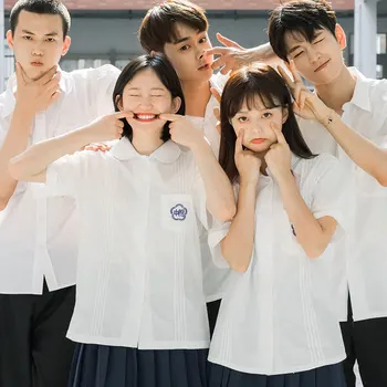 Čínské Školy Oblečení Vysoké Škole Seifuku Dívka Jednotné Bílé Tričko Skládaný Sukně Plná Sada Sexy JK Uniformy Dlouhý Krátký Rukáv