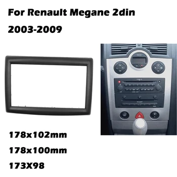 Dvojitý Din Auto DVD Rám pro RENAULT Megane II 2003-2009 Adaptér Stereo Obložení palubní desky Mount Firmě Kit 2 Din Rádio Rámeček Kryt