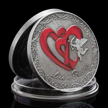 Navždy Láska Mince, Dárkové Sběratelské Stříbrné Pozlacené Pamětní Mince Láska Je Vzácná Sbírka Umění, Tvůrčí Pamětní Mince