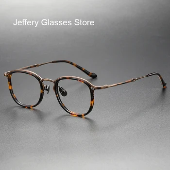 Japonské Ručně Vyráběné Retro Oválné Muži Čtení Brýle Rám Ženy, Titan Acetát Tenké Brýle Krátkozrakost Brýle Na Předpis Čočky