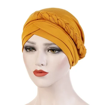 KepaHoo 2022 Nový Muslimský Šátek Hedvábí Bando Vlasy Femme Šátek, Turban Mléko Pure Color Solid-Barevné Jeden Jediný Bič Turban
