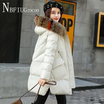 2020 Nové Ženy Bundy Zimní Korejské Faux Kožešinovým Límcem Tlusté Ženy Kabát