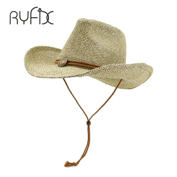 Sluneční klobouk pro muže a ženy letní klobouky individuální západní kovbojský slaměný klobouk pláž hat HA18