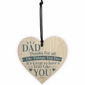 Tati, Děkuji Vám, Narozeniny, Den Otců, Přátelství Znamení Pro Něj Dřevěné Závěsné Srdce Znamení Plaku Domů Vánoční Strom Dekorace DIY
